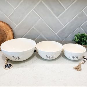 Rae Dunn MIX DASH PINCH Ceramic Mixing Bowl Set